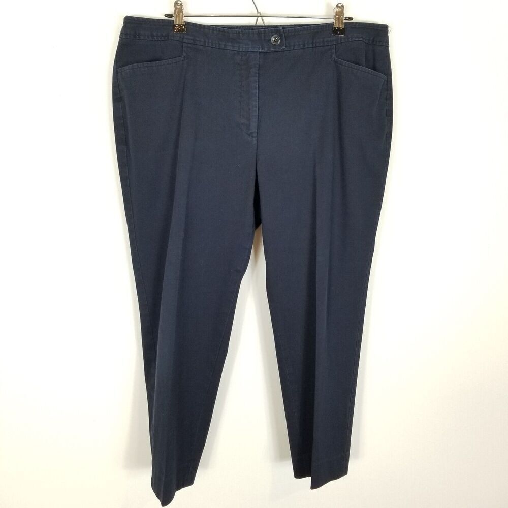 Talbots Women Hampshire Ankle Pants Size 16 Petite‎ Navy Office Work Casual